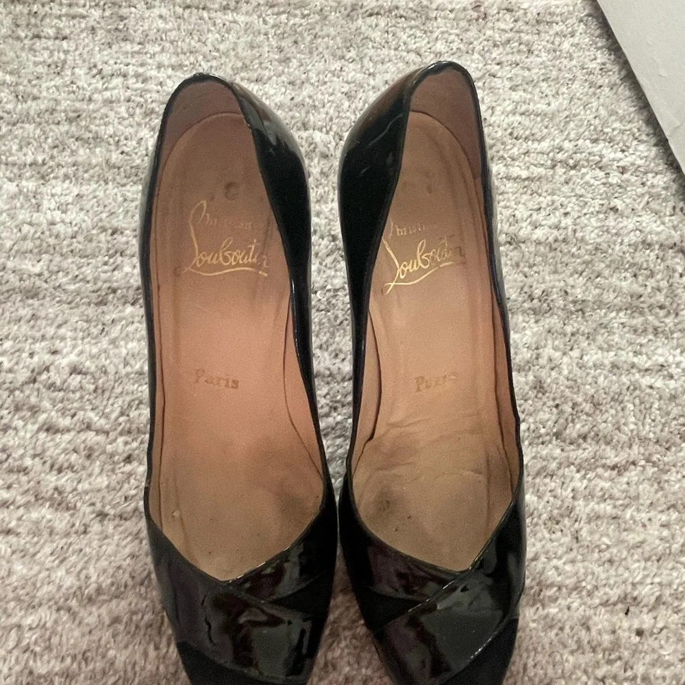 Christian Louboutin Black Patent Leather Heels - Picture 12 of 13